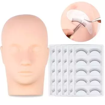 Тренировочные накладные ресницы, тренировочный силиконовый манекен ручной работы, модель головы для начинающих, тренировочный набор, инструменты для наращивания ресниц