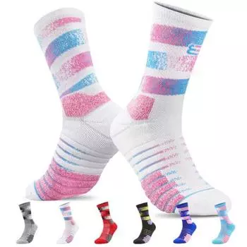 Тренировочные носки со средней трубкой, поглощающие пот, легкие унисекс, спортивные, антифрикционные, профессиональные баскетбольные носки, повседневная одежда темно-синий