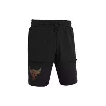 Тренировочные шорты Under Armour Project Rock Brahma Terry с принтом, быстросохнущие и дышащие трикотажные мужские брюки, черные 1361753-001 S