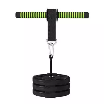 Тренировочный бар для запястья и предплечья с роликом Портативное фитнес-оборудование (Черный рулон веревки)