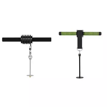 Тренировочный бар для запястья и предплечья с роликом Портативное фитнес-оборудование (Черный рулон веревки)