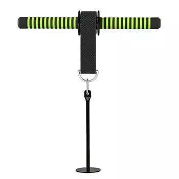 Тренировочный бар для запястья и предплечья с роликом Портативное фитнес-оборудование (Черный рулон веревки)