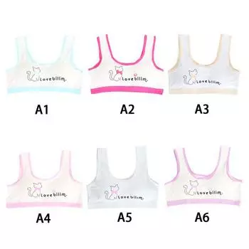 Тренировочный бюстгальтер для девочек-подростков, детское подростковое нижнее белье из мягкого хлопка, дышащие кофточки One Size