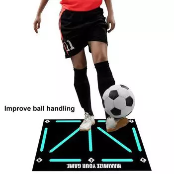 Тренировочный коврик для футбольных шагов, футбольный тренер, износостойкий контроль ведения мяча, амортизация, футбольный тренировочный коврик, вспомогательная опора A серый