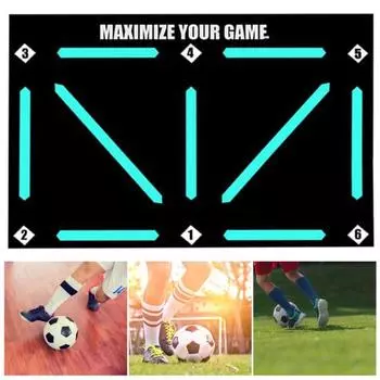 Тренировочный коврик для футбольных шагов, футбольный тренер, износостойкий контроль ведения мяча, амортизация, футбольный тренировочный коврик, вспомогательная опора A серый