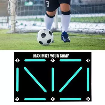 Тренировочный коврик для футбольных шагов, футбольный тренер, износостойкий контроль ведения мяча, амортизация, футбольный тренировочный коврик, вспомогательная опора A серый