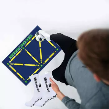 Тренировочный коврик для футбольных шагов, коврик для ведения мяча, аксессуары, нескользящий футбольный коврик with socks_Dark Blue