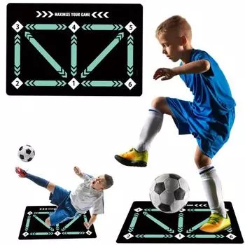 Тренировочный коврик для футбольных шагов, оборудование для тренировок по футболу, износостойкий контроль ведения мяча, амортизация, футбольный ковер, вспомогательная опора красный