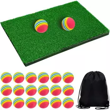 Тренировочный коврик для гольфа Gavit, тренировочное оборудование для тренировок в помещении, коврик для гольфа с травяным покрытием, 20 мячей из ЭВА с сумкой для хранения