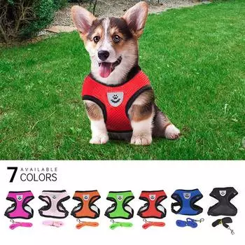 Тренировочный поводок для собак, мягкий сетчатый нагрудный ремень, регулируемый жилет, уличный поводок для котенка, аксессуар для домашних животных S