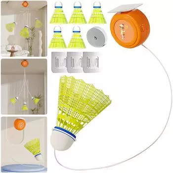 Тренировочный тренажер для бадминтона Тренажер для бадминтона Stretch Тренировочный тренажер для бадминтона для детей и взрослых в помещении и на открытом воздухе 3 balls