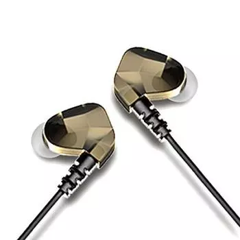 TREQA Canal Earphones Equipped with Dual Drivers for Commuting to School and Games EP-729 (Black)