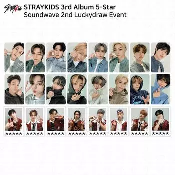 Третий мини-альбом Stray Kids 5 Star Soundwave, вторая фотокарточка Luckydraw Polaroid KPOP Changbin - #01