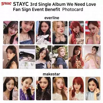Третий сингл StayC We Need Love Everline MakeStar Fansign Фотокартка Открытка