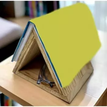 Треугольная деревянная книжная полка, передвижная деревянная книжная стойка для спальни, настольная книжная закладка, книжная полка из цельного дерева One Size