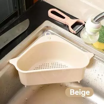 Треугольная корзина для слива кухонной раковины, присоска, полка для фильтрации воды, корзина для хранения тряпок для посуды синий