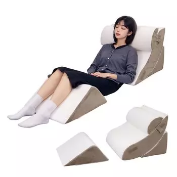 Треугольная кровать IMIEE с гладким поясничным отделом, наклонная диагональная высокая подушка для телевизора с регулируемым чехлом для ног при рефлюкс-эзофагите, спокойном сне