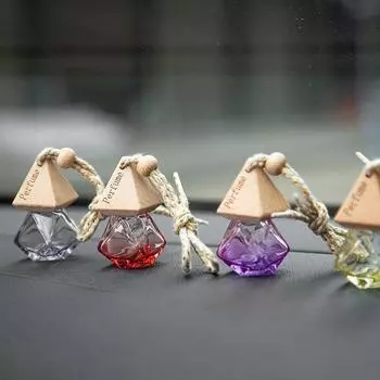 Треугольная крышка, ромбовидная цветная пустая бутылка, автомобильная бутылка для аромата, автомобильная подвеска, зеркало заднего вида, подвеска, украшение автомобиля, подвеска 5