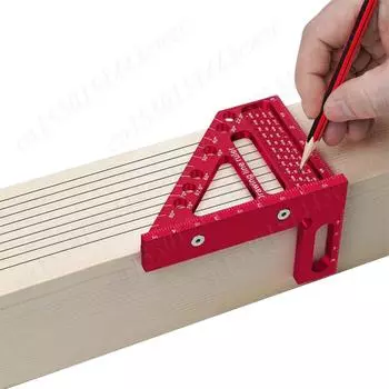 Треугольная линейка для резки под углом, высокоточная плотницкая линейка для разметки квадратных отверстий, деревообрабатывающая разметочная линейка для рыболова, инженера-плотника
