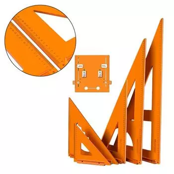 Треугольная линейка, инструмент для измерения в деревообработке, транспортир для плотников, точная линейка для измерения прямых углов, метрическая угловая линейка