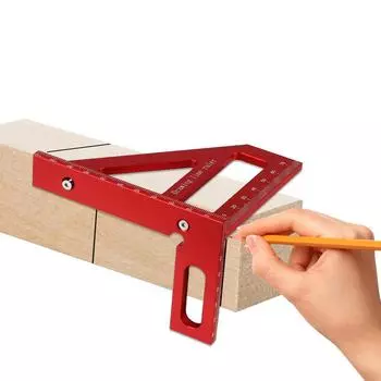 Треугольная линейка из алюминиевого сплава, 3D многоугольная измерительная линейка, деревообрабатывающий квадратный транспортир, высокоточный измерительный инструмент для макета 45/90 градусов Metric system Blue