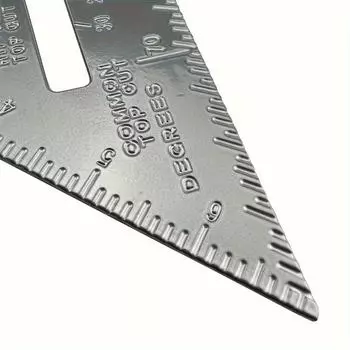 Треугольная линейка из литого алюминия, угловая линейка, линейка с алюминиевым сплавом, 7-дюймовый инструмент для деревообработки и ремонта, линейка для измерения прямого угла