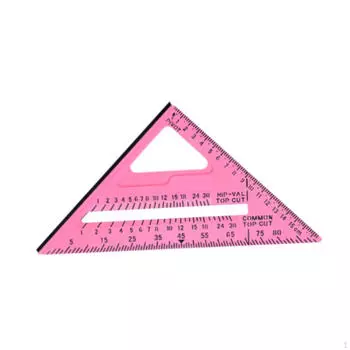 Треугольная линейка, метрическая и имперская система измерения, четкая шкала, многоцелевой инструмент для деревообработки, разметочный инструмент розовый