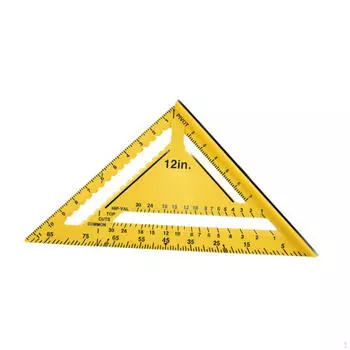 Треугольная линейка плотника, разметочный инструмент, желтая, портативная, измерительная метрическая