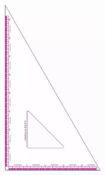 Треугольная линейка Takara 45 см со шкалой и памятью