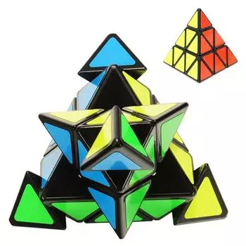 Треугольная пирамида, 4-сторонний пирамидальный куб, скоростной карманный стикер, кубик-головоломка, развивающие игрушки для детей чёрный