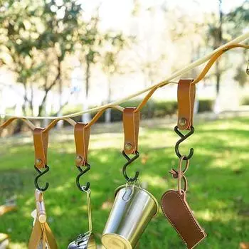 Треугольная подвесная полка для хранения S-образных крючков для кемпинга на открытом воздухе, походная вешалка для хранения слоновая кость