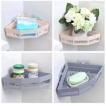 Треугольная полка для душа, угловая полка для ванной, держатель для хранения, органайзер бежевый