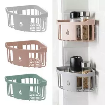 Треугольная полка для душа, угловая полка для ванной, органайзер для хранения, держатель для ванной розовый