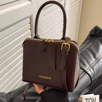 Треугольная ПУ Текстура Модная Письмо Сумка Через Плечо Дизайн Sense Boston Ретро Сумка Женская Мини Повседневная Портативная Сумка Для Езды На Работу Mini(Max Length<20cm)