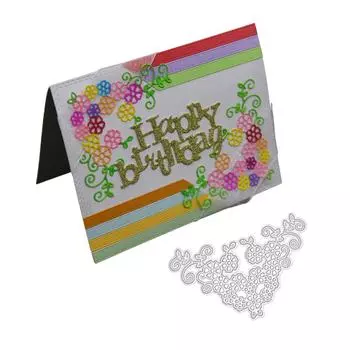 Треугольная рамка Цветочные листья Металлический серебристый трафарет Тиснение Вырубные штампы для скрапбукинга Бумага Альбом Изготовление открыток серебряный