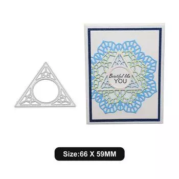Треугольная рамка из металлического кольца серебристого цвета, трафарет для тиснения, резки, для самостоятельного изготовления альбомов из бумаги для скрапбукинга серебряный