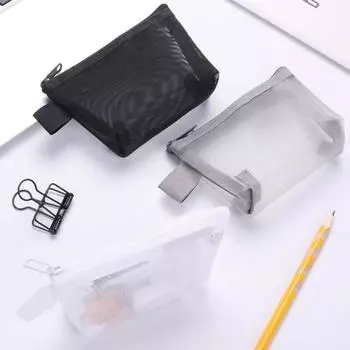 Треугольная сетчатая сумка, трехмерная сумка на молнии, мини-пенал, визитница