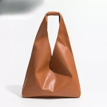Треугольная сумка через плечо для женщин в японском стиле из искусственной кожи, сумка-хобо, легкая, с верхней ручкой, простая, стильная