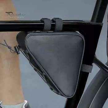 Треугольная сумка для рамы велосипеда с сетчатым карманом, водонепроницаемая, светоотражающая, легкая, для горного велосипеда, шоссейного, горного, велосипеда, сумка для хранения верхней трубы, аксессуары для велосипеда чёрный