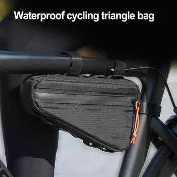 Треугольная сумка для велосипеда Передняя сумка для трубки Горный велосипед чёрный