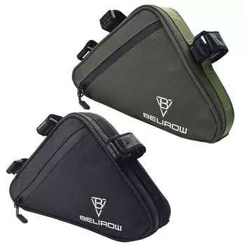 Треугольная сумка для велосипеда, передняя сумка для велосипедной рамы, большая вместительная сумка для велосипеда под трубкой с боковыми карманами, 1,5 л для путешествий на велосипеде армия зеленый