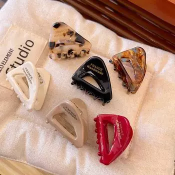 Треугольная заколка для волос из ацетата во французском стиле - шикарный дизайн «Акула» F1345 белый