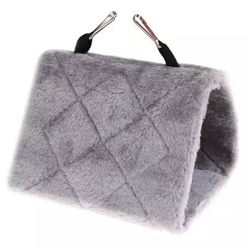 Треугольное гнездо для птиц Фланелевое Теплое хлопковое гнездо для маленьких питомцев Принадлежности для птиц серый