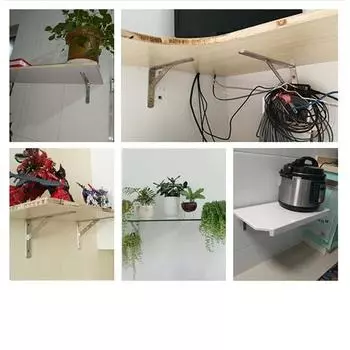 Треугольные подставки из 2 предметов. Прочная треугольная опора из нержавеющей стали. Настольная подставка. Складной кронштейн. Складной кронштейн. 150 x 110 x 20mm серебряный