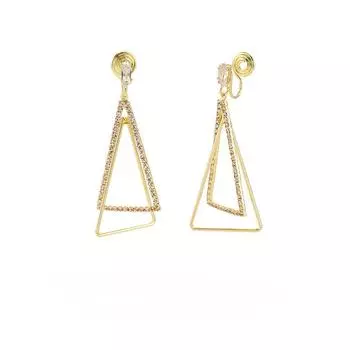 Треугольные преувеличенные длинные серьги со стразами, модные роскошные зажимы для ушей в виде противомоскитной спирали без отверстий для ушей