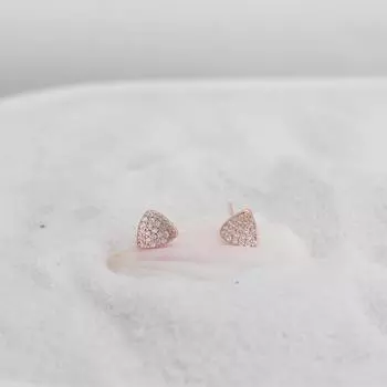 Треугольные серьги-гвоздики с бриллиантами для женщин с индивидуальностью, легкие, роскошные, простые серьги, новый модный нишевый дизайн