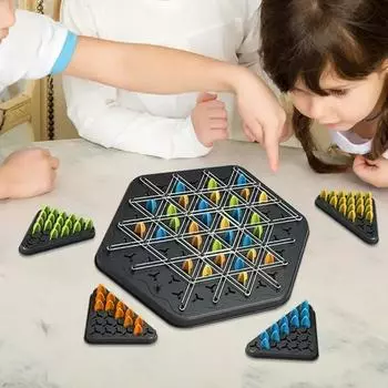 Треугольные шахматы Новая геометрия Цепные шахматы Головоломка Настольная игра Резиновая лента Обучение Семейное взаимодействие Упражнение Игрушки для размышлений Подарки