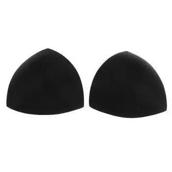 Треугольные женские бикини нагрудные вставки из губки, подушечки для бюстгальтера, чашки для груди чёрный