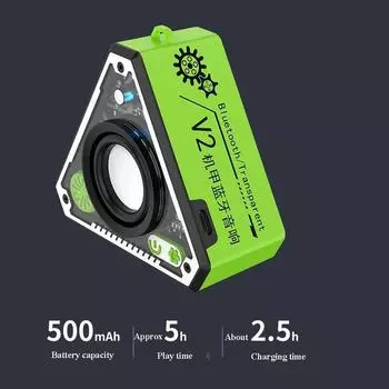 Треугольный Bluetooth-динамик в стиле меха, музыкальный проигрыватель, мини-беспроводная звуковая коробка, домашний настольный компьютер белый