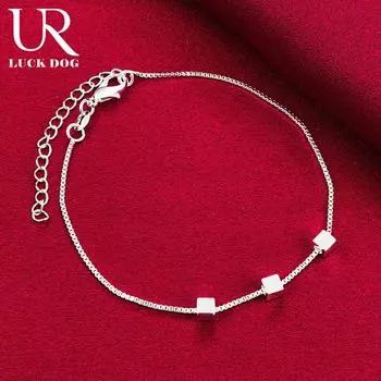 Треугольный браслет из стерлингового серебра 925 пробы, модные свадебные украшения 20CM